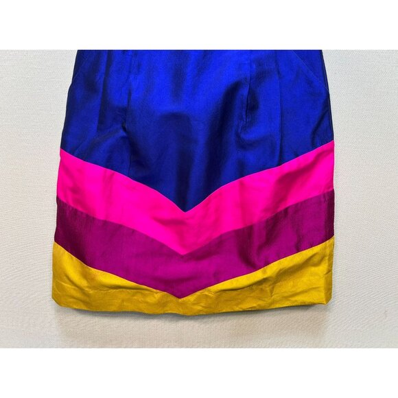 By Smith Women's Silk Strapless Mini Dress Lightweight Size 2 Multicolor Stripe - Picture 6 of 11